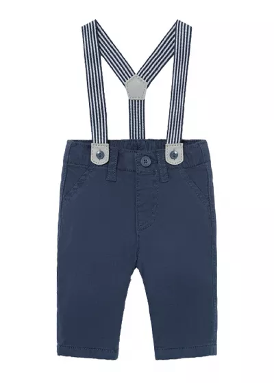 Pantaloni lungi cu bretele - bleumarin - Mayoral  