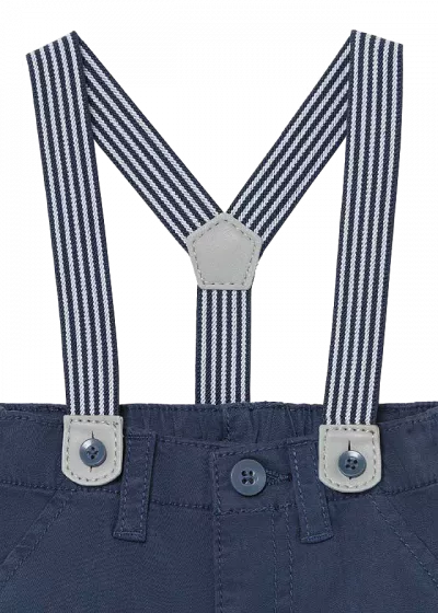Pantaloni lungi cu bretele - bleumarin - Mayoral  