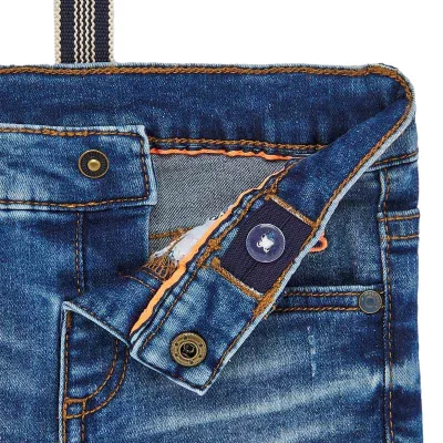 Pantaloni lungi denim cu bretele