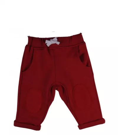 Pantaloni trening  ros inchis cu snur alb 3 luni