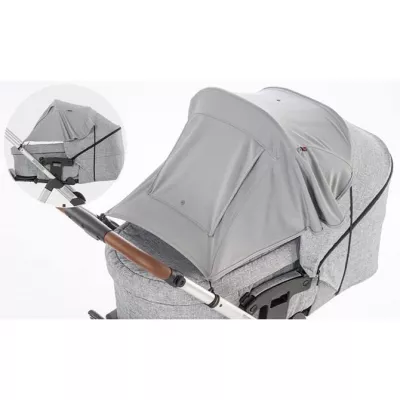Parasolar premium pentru carucioare bebelusi, protectie solara UPF 50+, gri, Reer ShineSafe Premium 84121