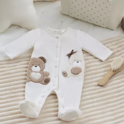 Pijama plusata Ursi bumbac sustenabil nou-nascut - Mayoral   