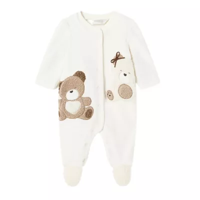 Pijama plusata Ursi bumbac sustenabil nou-nascut - Mayoral   