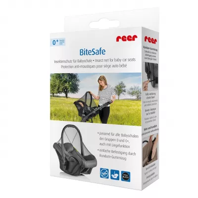 Plasa de insecte pentru scoica si scaun auto bebelusi, protectie tantari, 0+ luni, neagra, Reer BiteSafe 87011