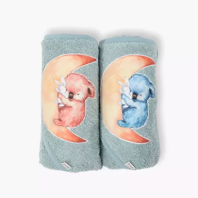 Prosop din frotir cu capison Blue Sage - Buva 