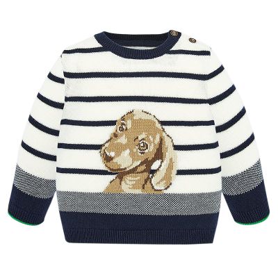 Pulover clasic, baiat - bleumarin - imprimeu Catel - Mayoral   24 luni