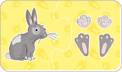 Puzzle de asociere - animalutele si urmele lor