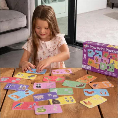 Puzzle de asociere - animalutele si urmele lor