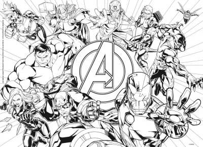 Puzzle de colorat -  Avengers (60 de piese)