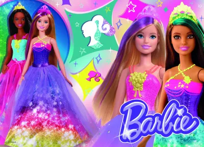 Puzzle de colorat maxi - Barbie (4 x 48 de piese)
