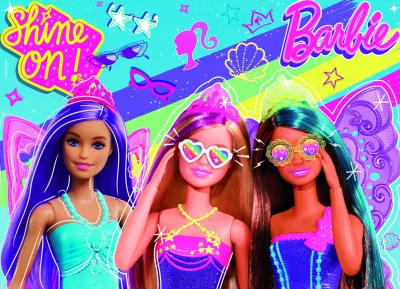 Puzzle de colorat maxi - Barbie (4 x 48 de piese)