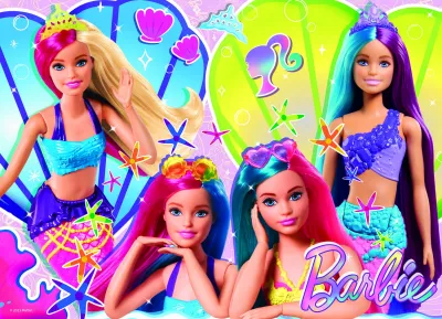 Puzzle de colorat maxi - Barbie (4 x 48 de piese)