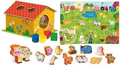 Puzzle de podea - Ferma cu surprize (12 piese)