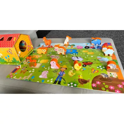 Puzzle de podea - Ferma cu surprize (12 piese)