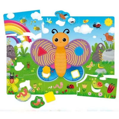 Puzzle de podea - Fluturas cu forme si culori (29 piese)