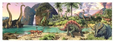 Puzzle - Dinozauri langa lac (150 piese)