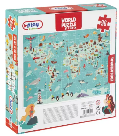 Puzzle - Harta lumii (96 piese)