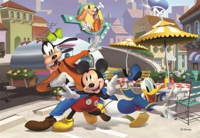 Puzzle - Mickey si prietenii la terasa (24 piese)