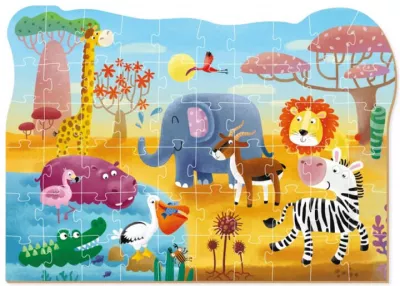 Puzzle - Minunatele animalute din Africa ( 60 piese)