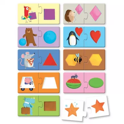 Puzzle (20 piese) cu carte - Forme
