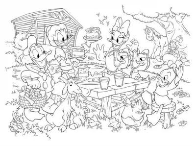 Puzzle de colorat - Familia Donald Duck (35 piese)