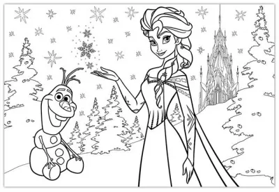Puzzle de colorat - Frozen si prietenii (108 piese)
