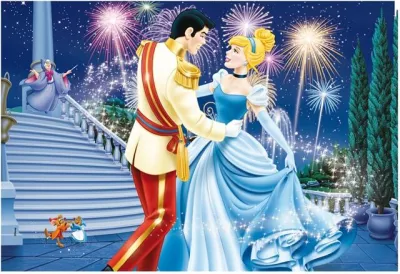 Puzzle de colorat maxi - Cenusareasa la bal (35 piese)