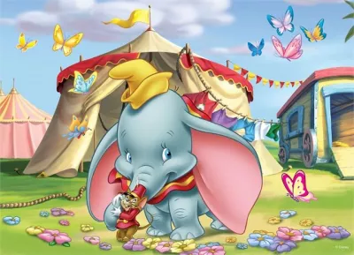 Puzzle de colorat maxi - Dumbo (35 piese)