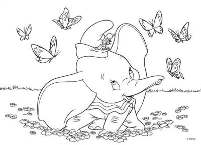 Puzzle de colorat maxi - Dumbo (35 piese)