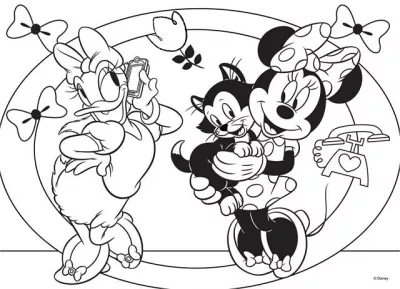 Puzzle de colorat maxi - Minnie in vizita (24 piese)
