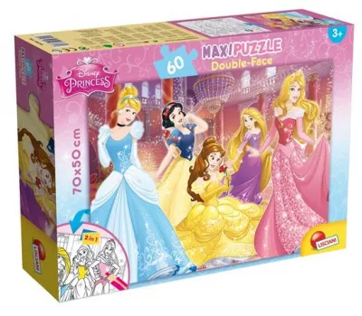 Puzzle de colorat maxi - Printese jucause (60 piese)