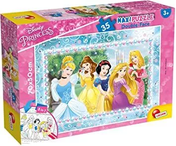Puzzle de colorat maxi - Printese minunate (35 piese)