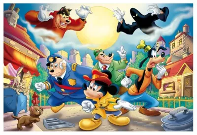 Puzzle de colorat - Mickey detectivul (108 piese)