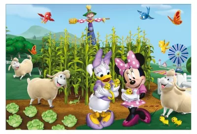 Puzzle de colorat - Minnie si Daisy in gradina (108 piese)