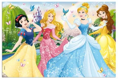 Puzzle de colorat - Printese Disney (60 piese)