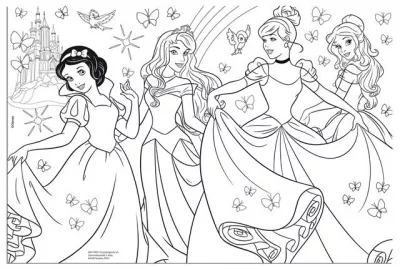 Puzzle de colorat - Printese Disney (60 piese)