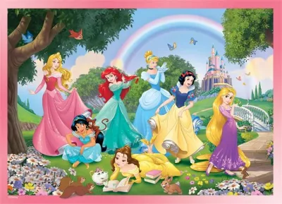 Puzzle de colorat - Printese in gradina (24 piese)