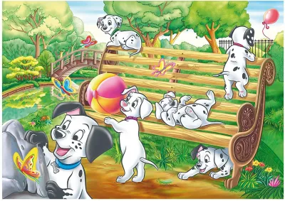 Puzzle de colorat supermaxi - 101 Dalmatieni (150 piese)