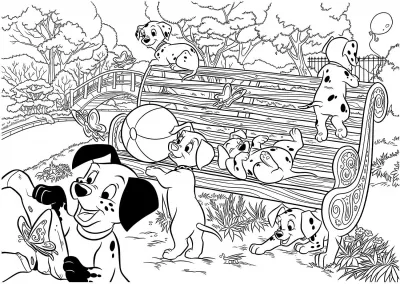 Puzzle de colorat supermaxi - 101 Dalmatieni (150 piese)