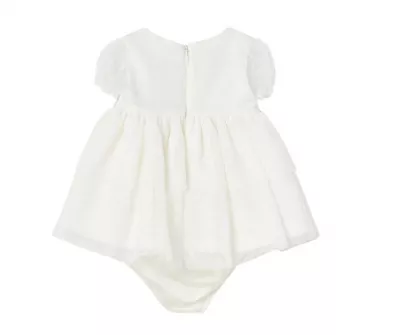 Rochie alba eleganta si chilotei asortati  - Mayoral 1-2 luni