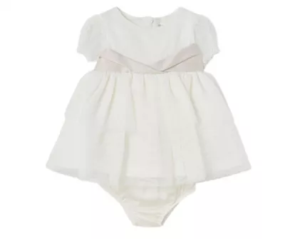 Rochie alba eleganta si chilotei asortati  - Mayoral 12 luni