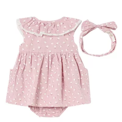 Rochie  + bentita +chilotei- roz - Mayoral  12 luni