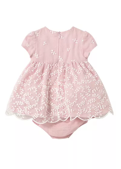 Rochie brodata + chilotei - Roz - Mayoral 4-6 luni