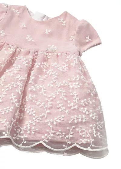 Rochie brodata + chilotei - Roz - Mayoral 4-6 luni