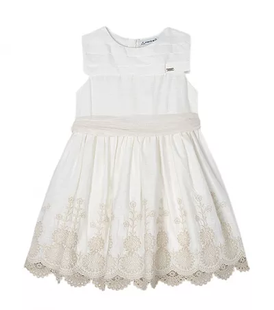 Rochie brodata Better Cotton - bej - Mayoral  