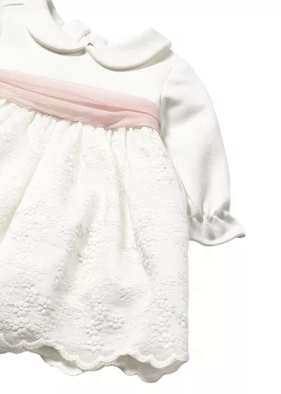Rochie broderie - ecru - Mayoral  4-6 luni