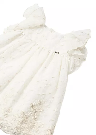 Rochie broderie bambula - ocru - Mayoral         