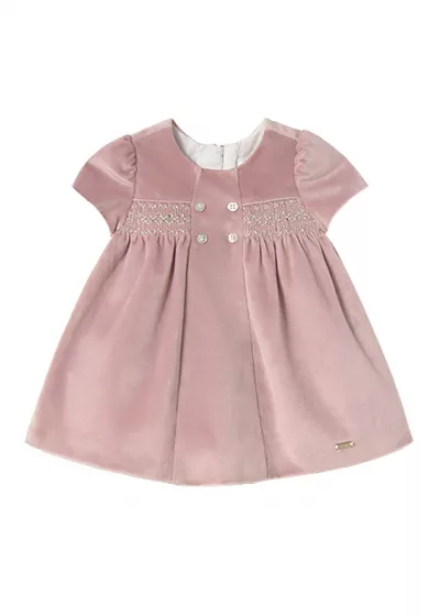 Rochie catifea - roz pal - Mayoral  18 luni