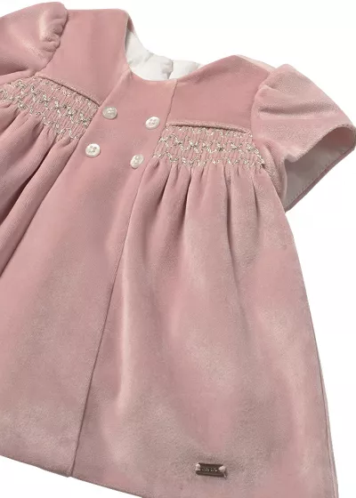 Rochie catifea - roz pal - Mayoral  18 luni