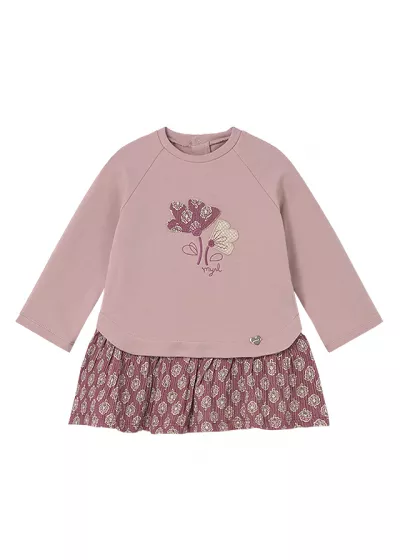 Rochie combinata - roz inchis - Mayoral 4 ani